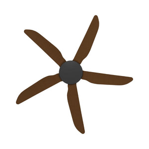 Without Light Storm Ceiling Fan Black with Koa Blades