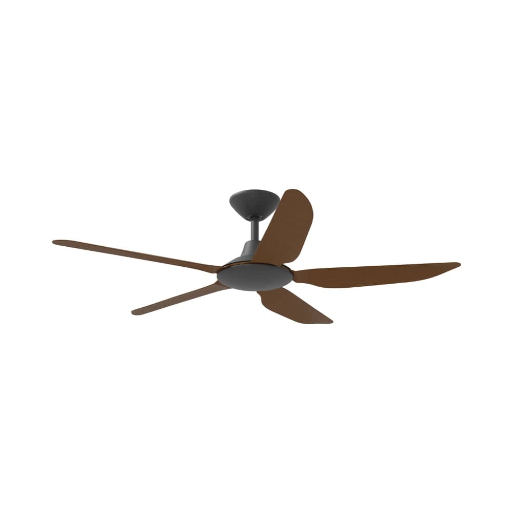 Without Light Storm Ceiling Fan Black with Koa Blades