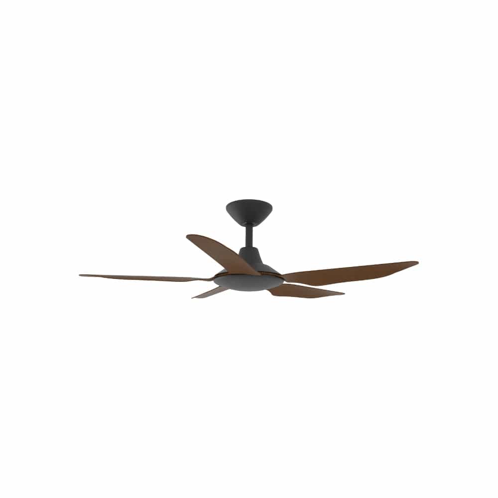 Without Light Storm Ceiling Fan Black with Koa Blades