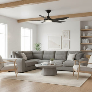 With Light Storm Ceiling Fan Black with Light