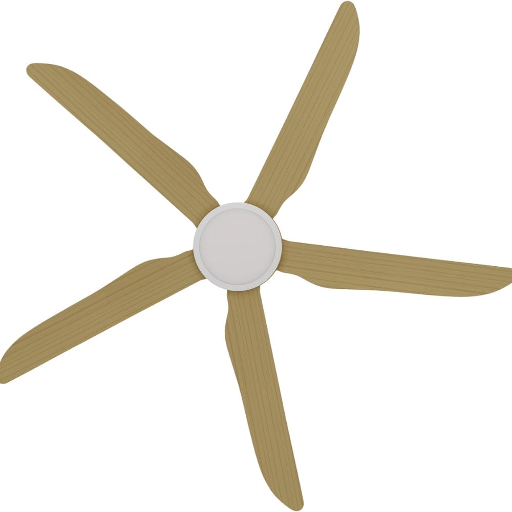 With Light Storm Ceiling Fan White with Bamboo Blade with Light