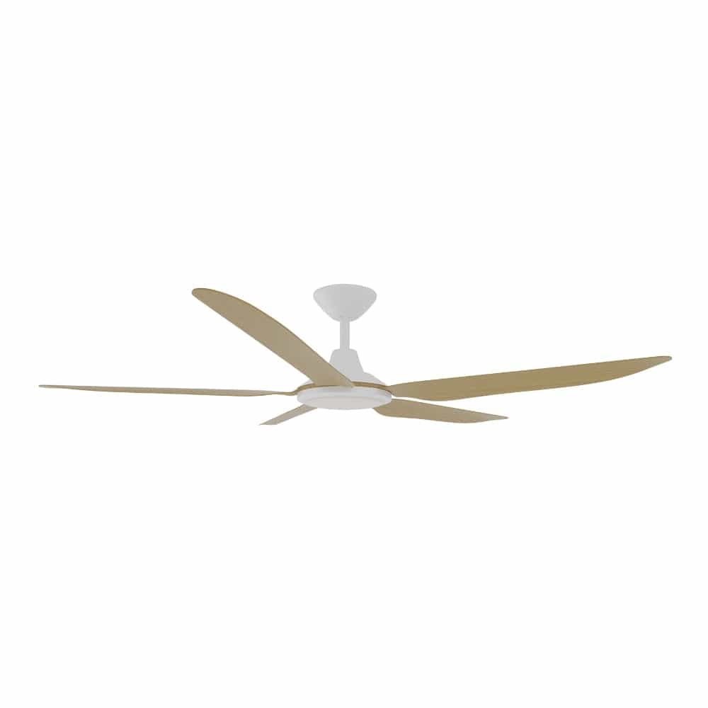 With Light Storm Ceiling Fan White with Bamboo Blade with Light