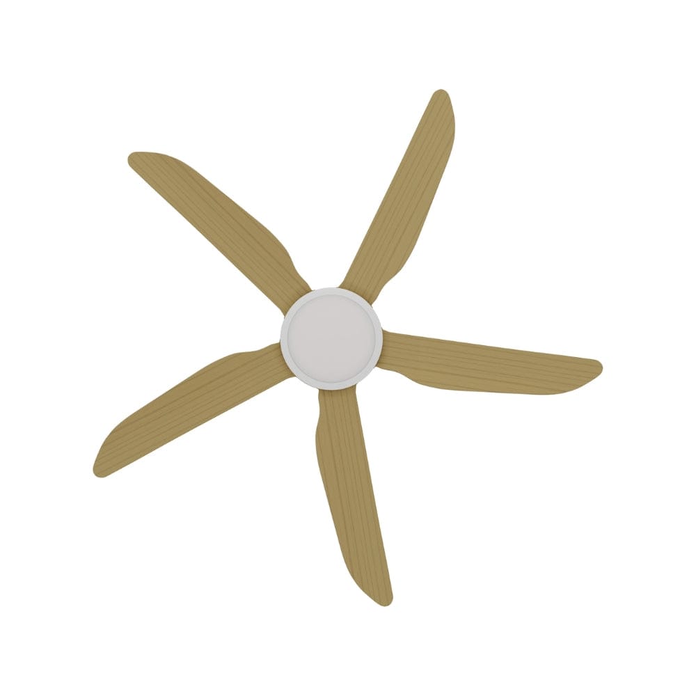 With Light Storm Ceiling Fan White with Bamboo Blade with Light
