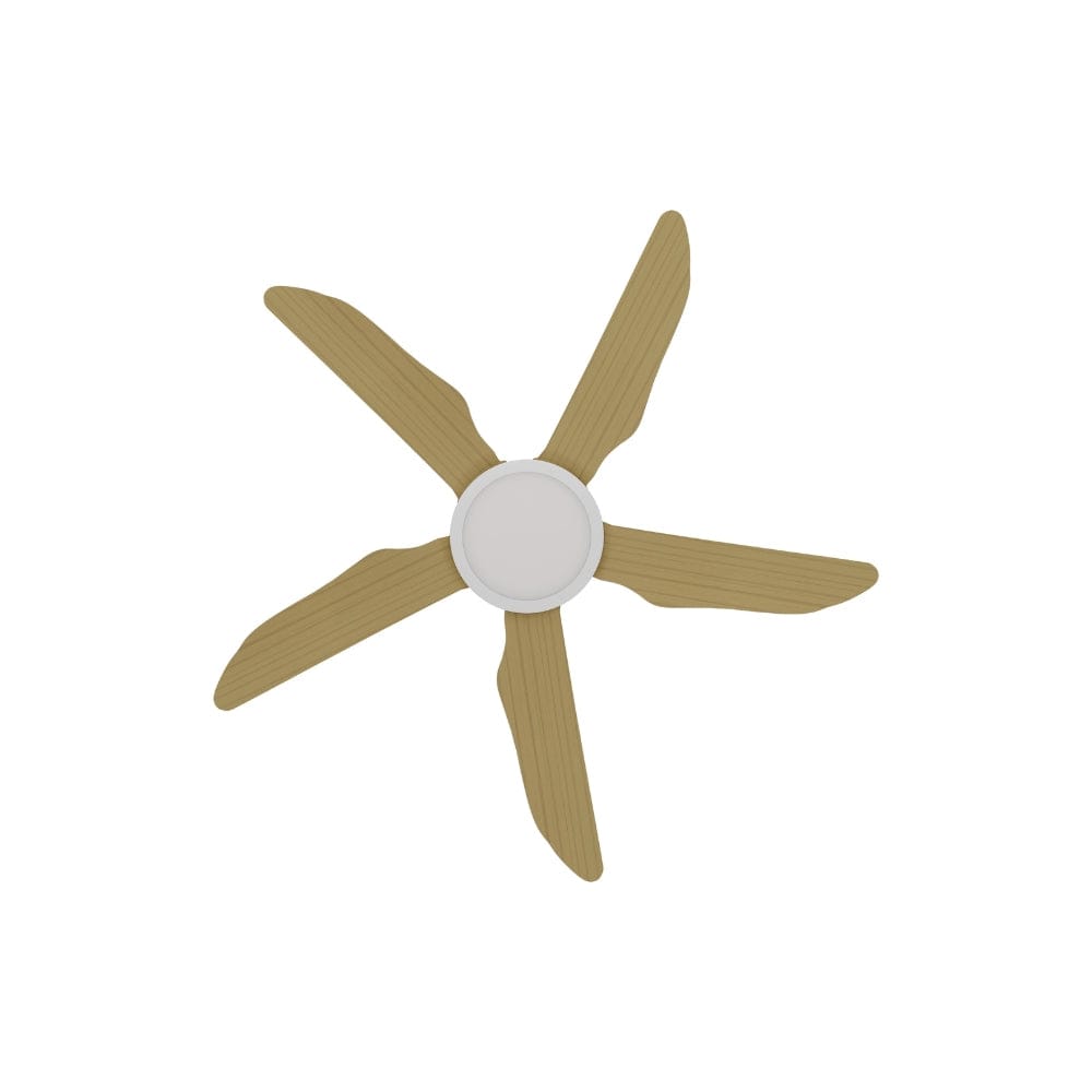 With Light Storm Ceiling Fan White with Bamboo Blade with Light