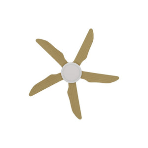 With Light Storm Ceiling Fan White with Bamboo Blade with Light