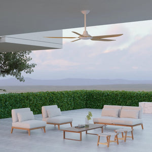Without Light Storm Ceiling Fan White with Bamboo Blades - No Light