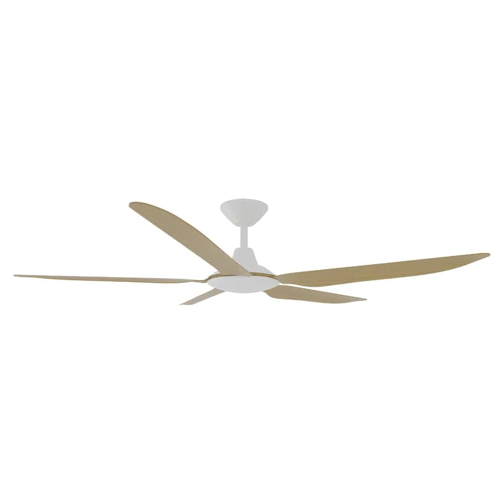 Without Light Storm Ceiling Fan White with Bamboo Blades - No Light