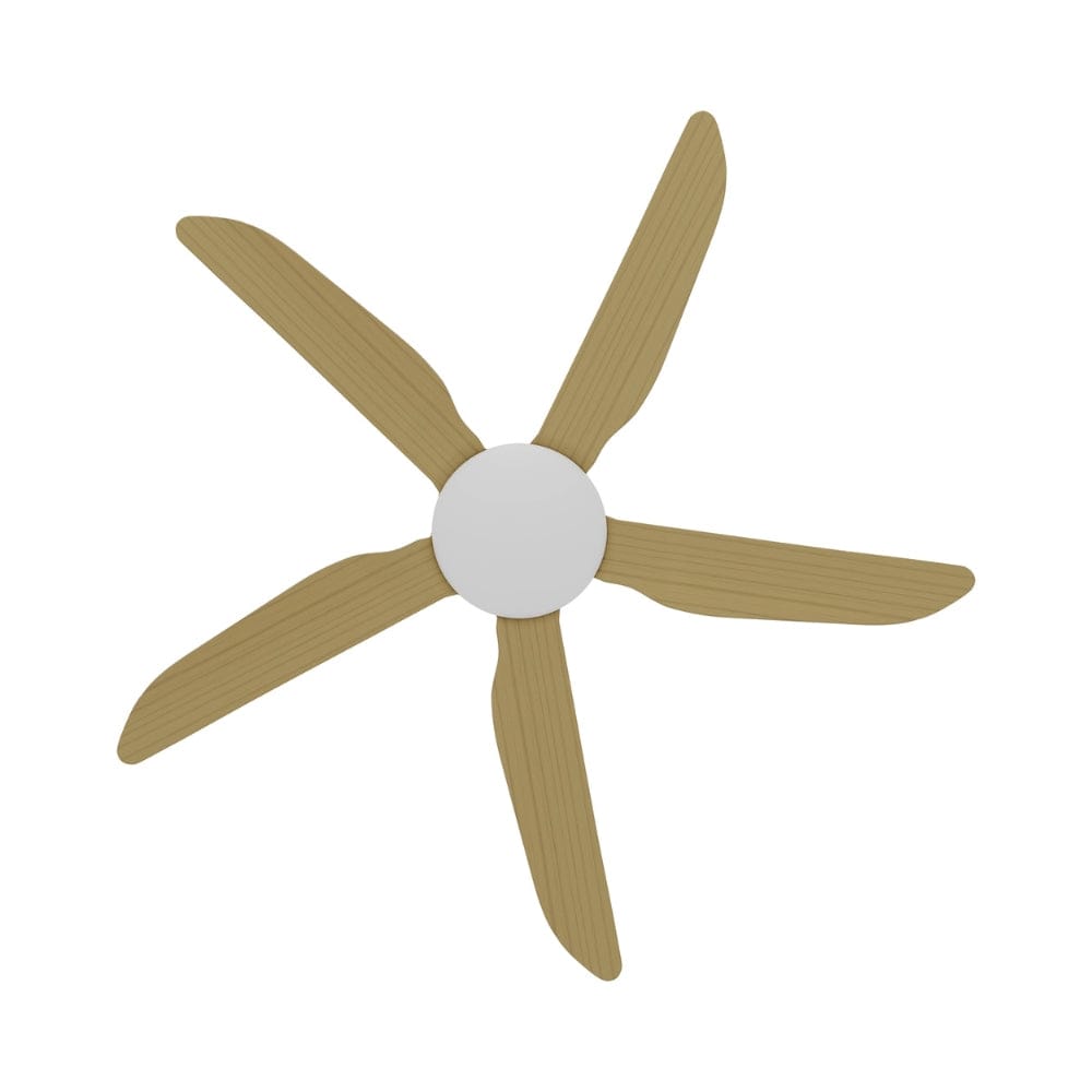 Without Light Storm Ceiling Fan White with Bamboo Blades - No Light