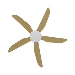 Without Light Storm Ceiling Fan White with Bamboo Blades - No Light