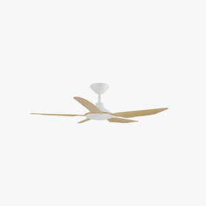Without Light Storm Ceiling Fan White with Bamboo Blades
