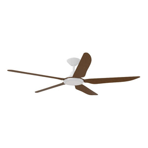 With Light Storm Ceiling Fan White with Koa Blade with Light