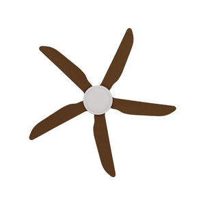 With Light Storm Ceiling Fan White with Koa Blade with Light