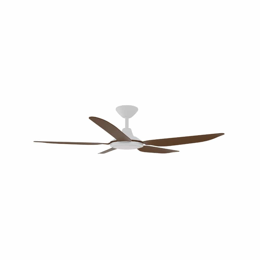 With Light Storm Ceiling Fan White with Koa Blade with Light