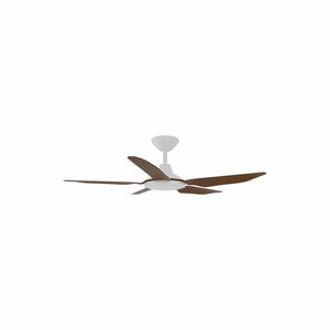 With Light Storm Ceiling Fan White with Koa Blade with Light