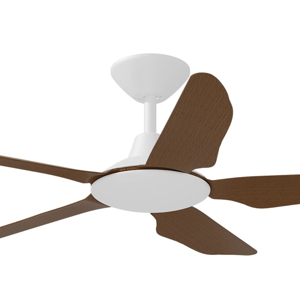 Without Light Storm Ceiling Fan White with Koa Blades