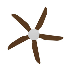 Without Light Storm Ceiling Fan White with Koa Blades