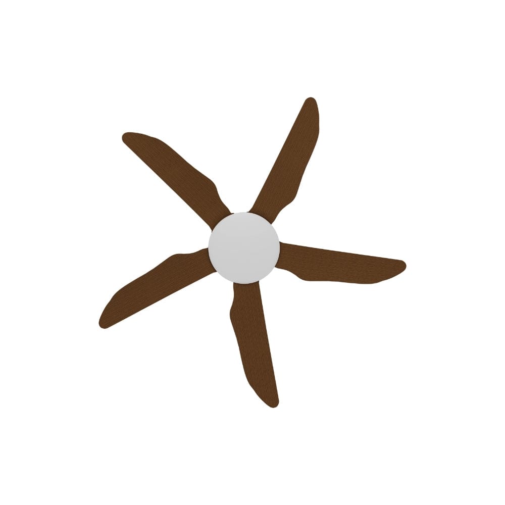 Without Light Storm Ceiling Fan White with Koa Blades