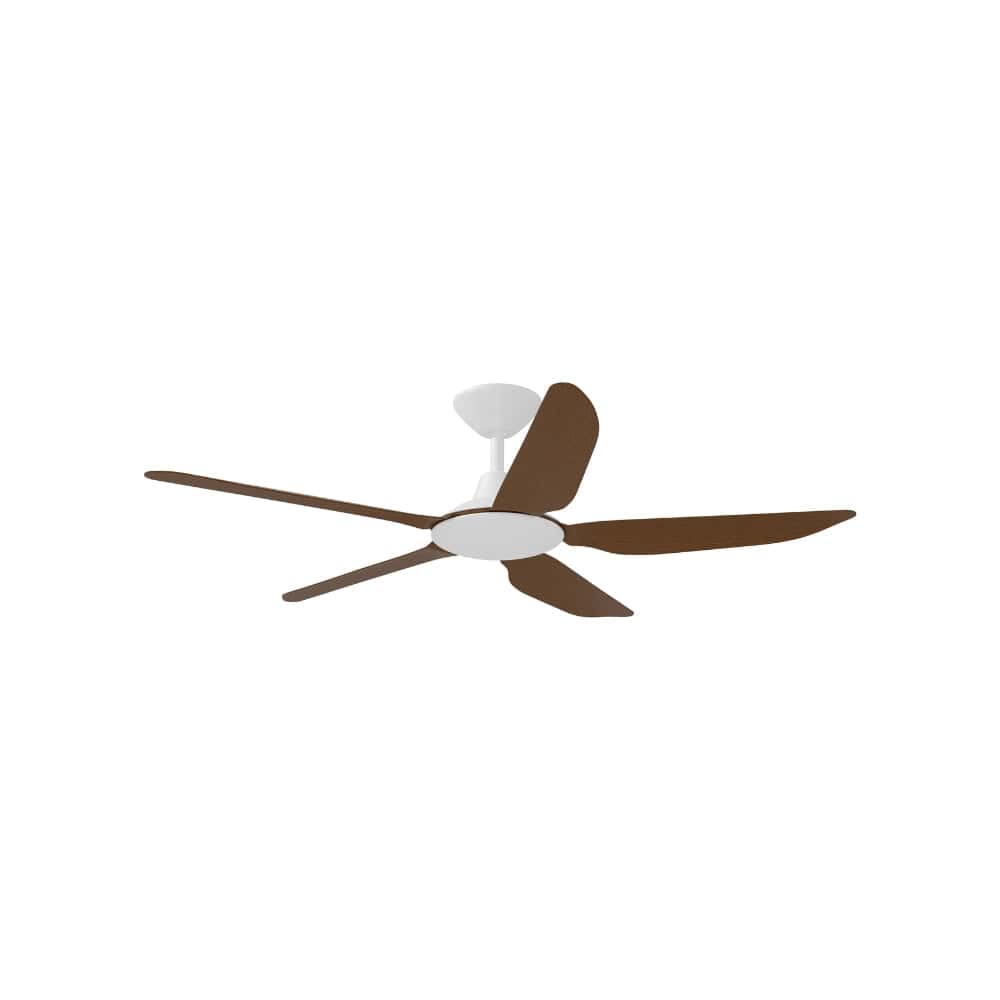 Without Light Storm Ceiling Fan White with Koa Blades