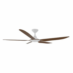 Without Light Storm Ceiling Fan White with Koa Blades