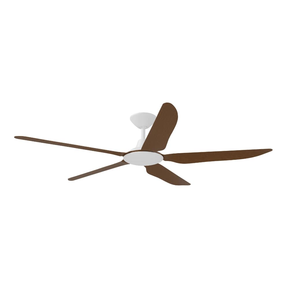 Without Light Storm Ceiling Fan White with Koa Blades