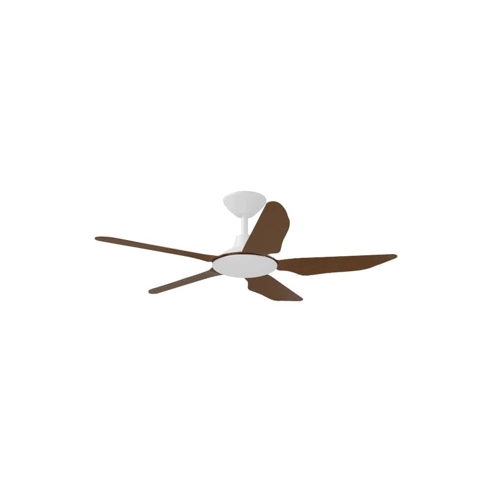 Without Light Storm Ceiling Fan White with Koa Blades