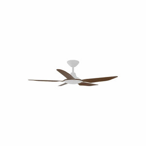 Without Light Storm Ceiling Fan White with Koa Blades