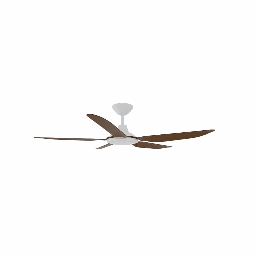Without Light Storm Ceiling Fan White with Koa Blades