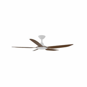 Without Light Storm Ceiling Fan White with Koa Blades