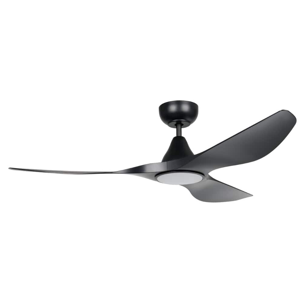 With Light Surf Ceiling Fan Matte Black with Light
