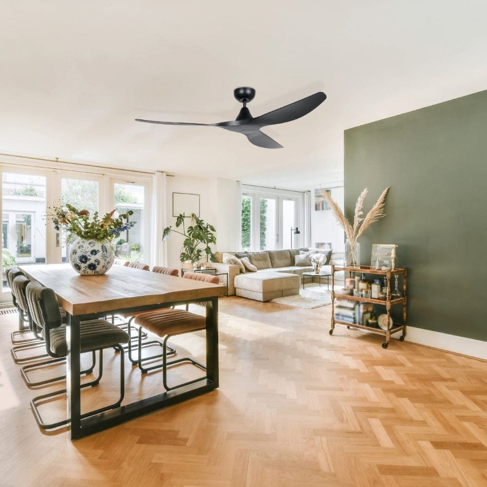 Without Light Surf Ceiling Fan Matte Black