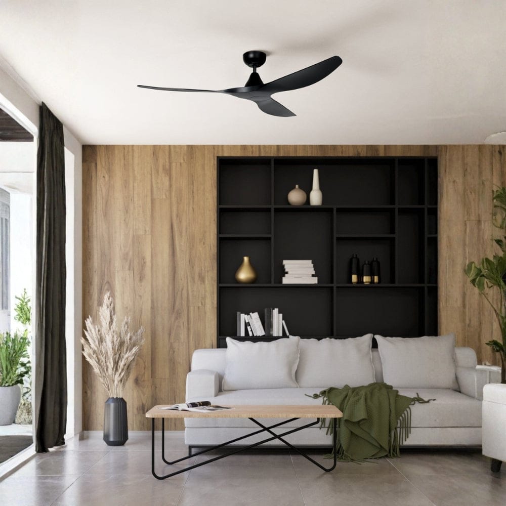 Without Light Surf Ceiling Fan Matte Black