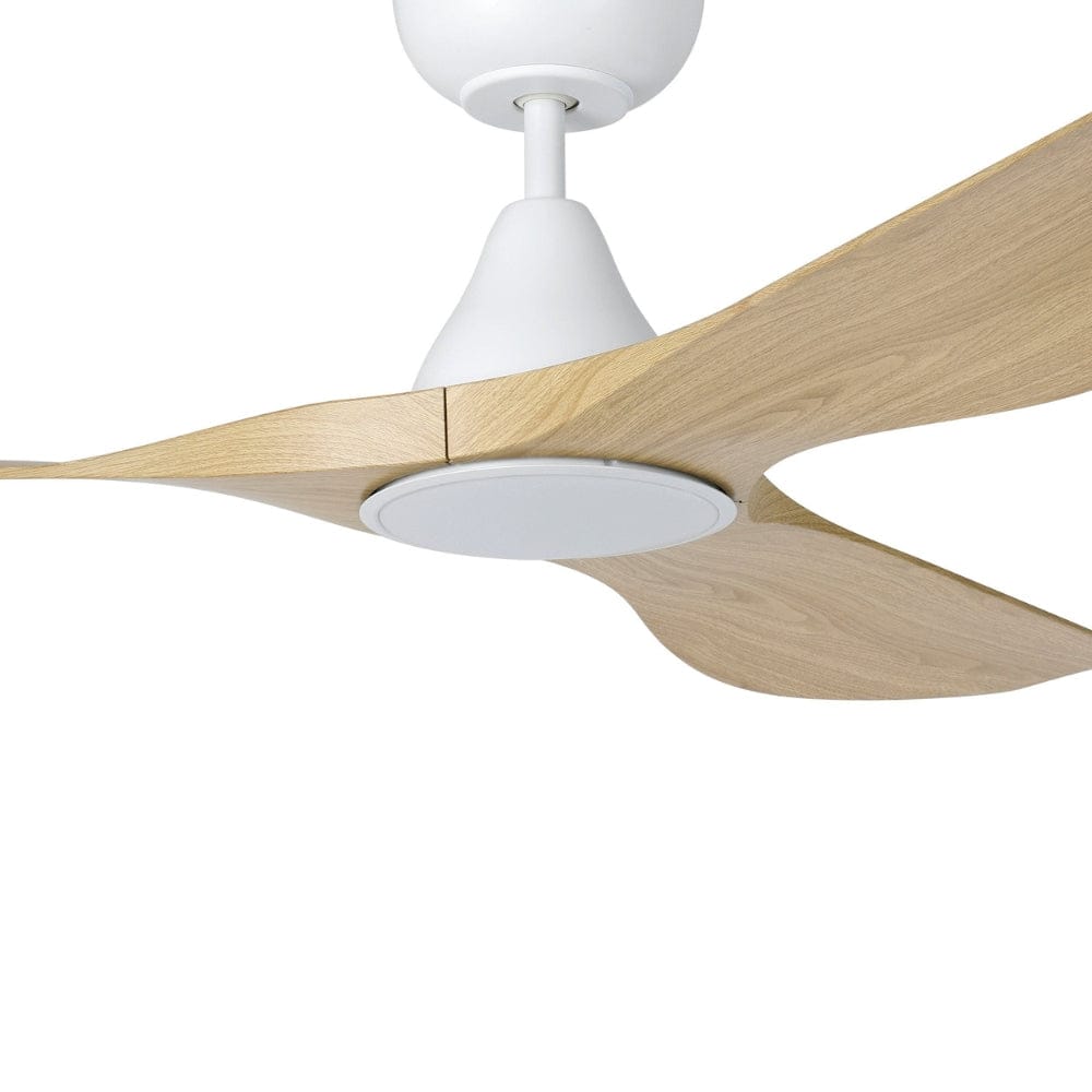 With Light Surf Ceiling Fan Matte White & Oak with Light
