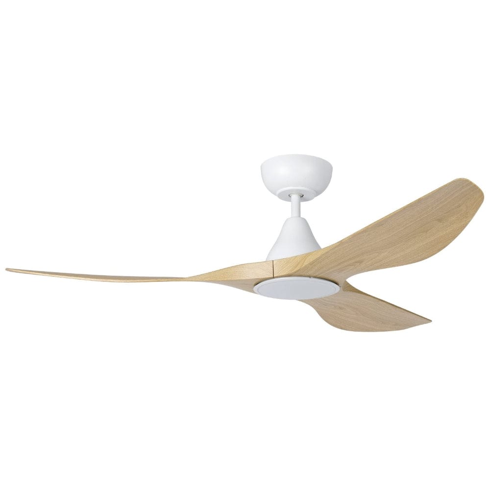 With Light Surf Ceiling Fan Matte White & Oak with Light