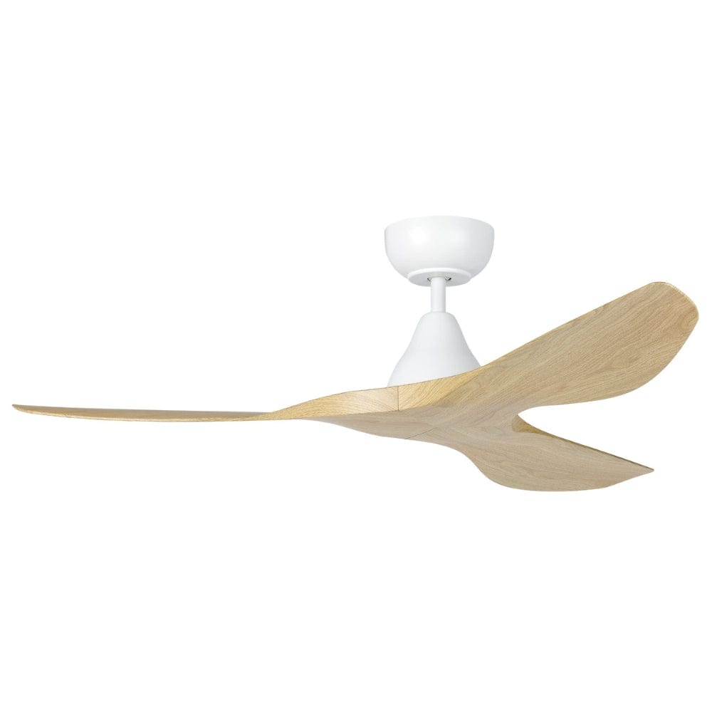 Without Light Surf Ceiling Fan Matte White with Oak