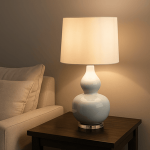 Table Lamps Sutton Light Blue Table Lamp & White Shade