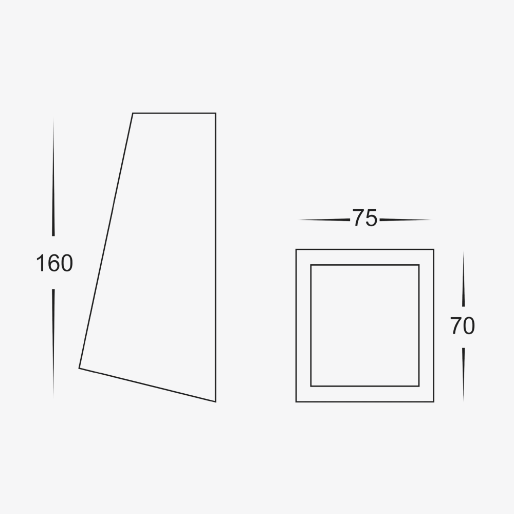 Exterior Wall Light Taper Medium Wedge Wall/Step Light - 240V