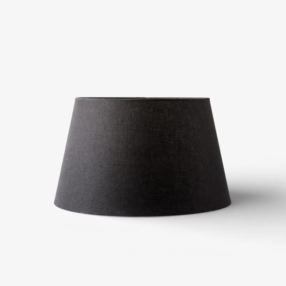 Lamp Shades Tapered Drum Linen Shade Black 40cm