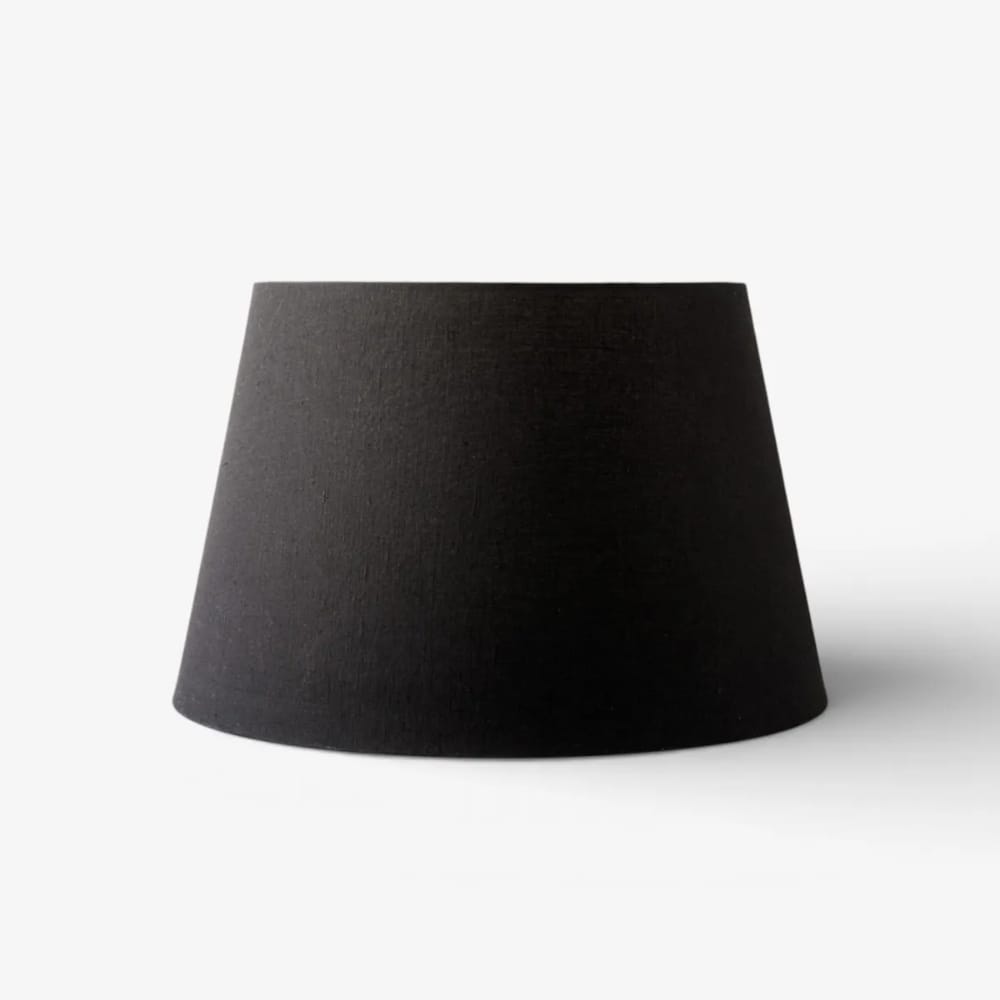 Lamp Shades Tapered Drum Linen Shade Black 50cm