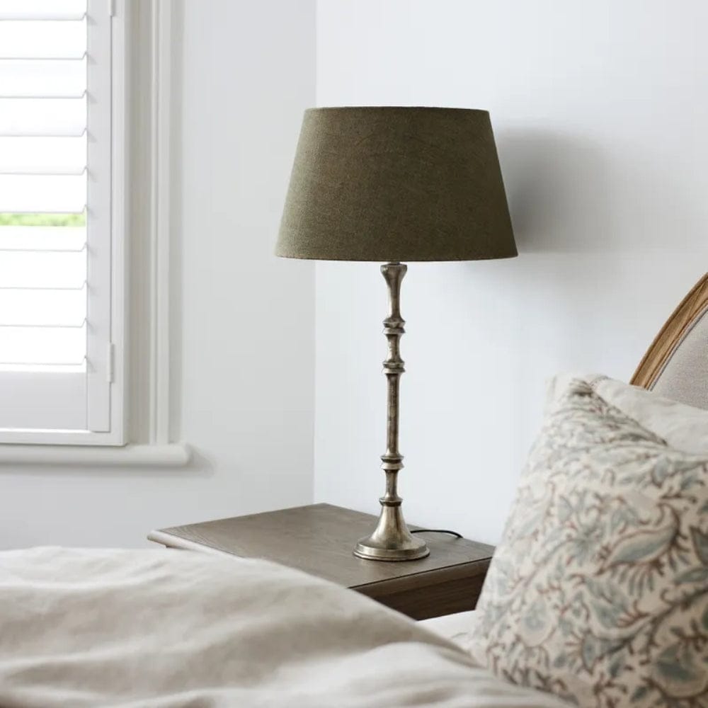 Lamp Shades Tapered Drum Shade Olive Linen 40cm