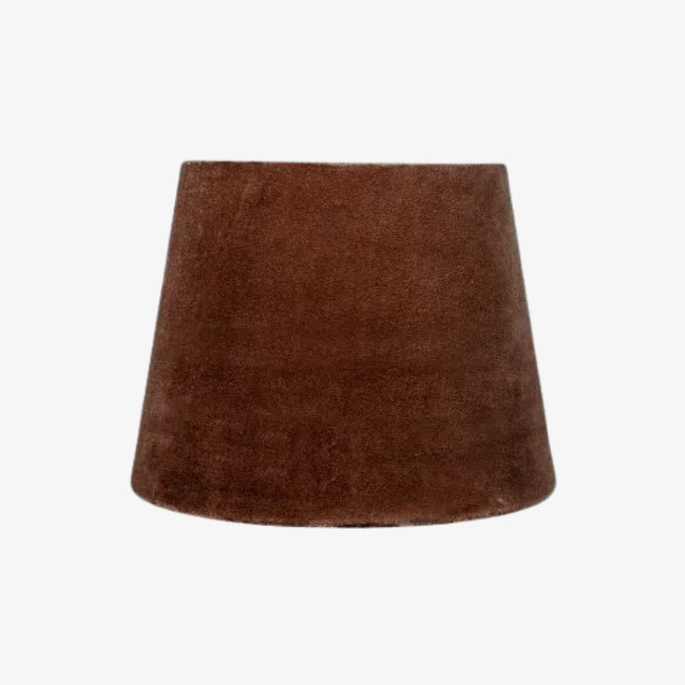 Lamp Shades Tapered Drum Velvet Shade Cinnamon 20cm