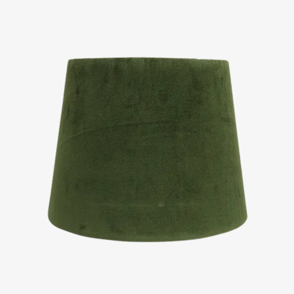 Lamp Shades Tapered Drum Velvet Shade Olive 20cm