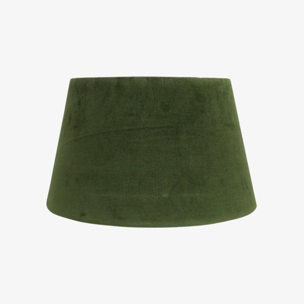 Lamp Shades Tapered Drum Velvet Shade Olive 40cm