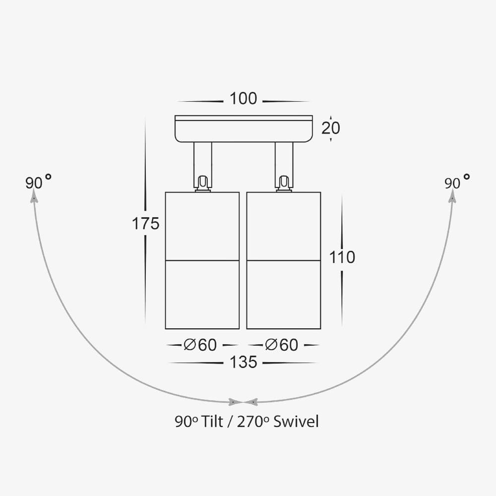 Exterior Wall Light Tivah Double Adjustable Wall Light - 240V