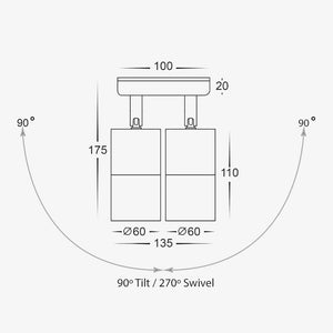 Exterior Wall Light Tivah Double Adjustable Wall Light - 240V