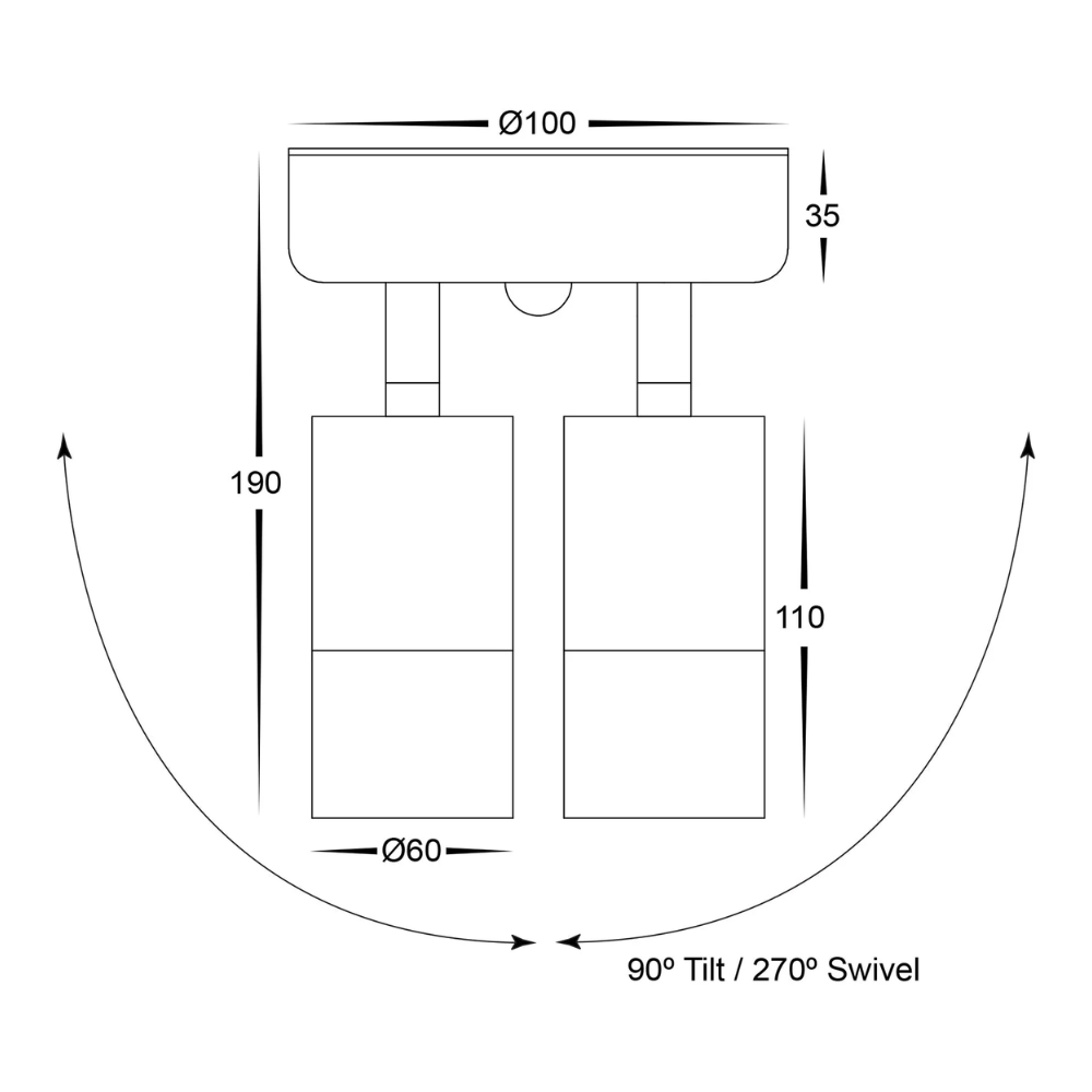 Sensor Lights TIVAH - Double Adjustable Wall Light with Sensor