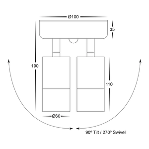 Sensor Lights TIVAH - Double Adjustable Wall Light with Sensor
