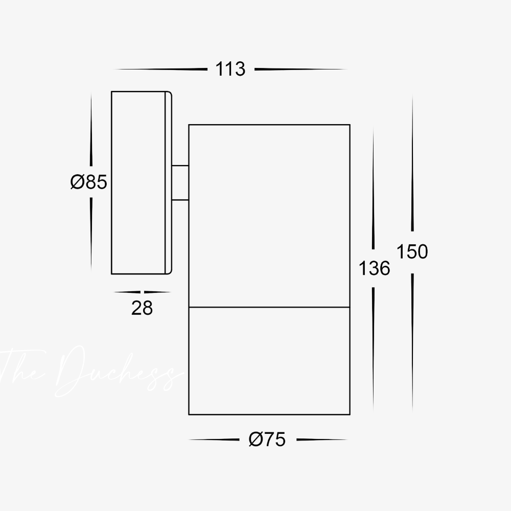 Exterior Wall Light Tivah Maxi Fixed Down Wall Light