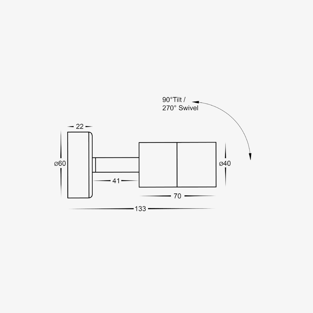 Exterior Wall Light Tivah Mini Single Adjustable Wall Light -12V