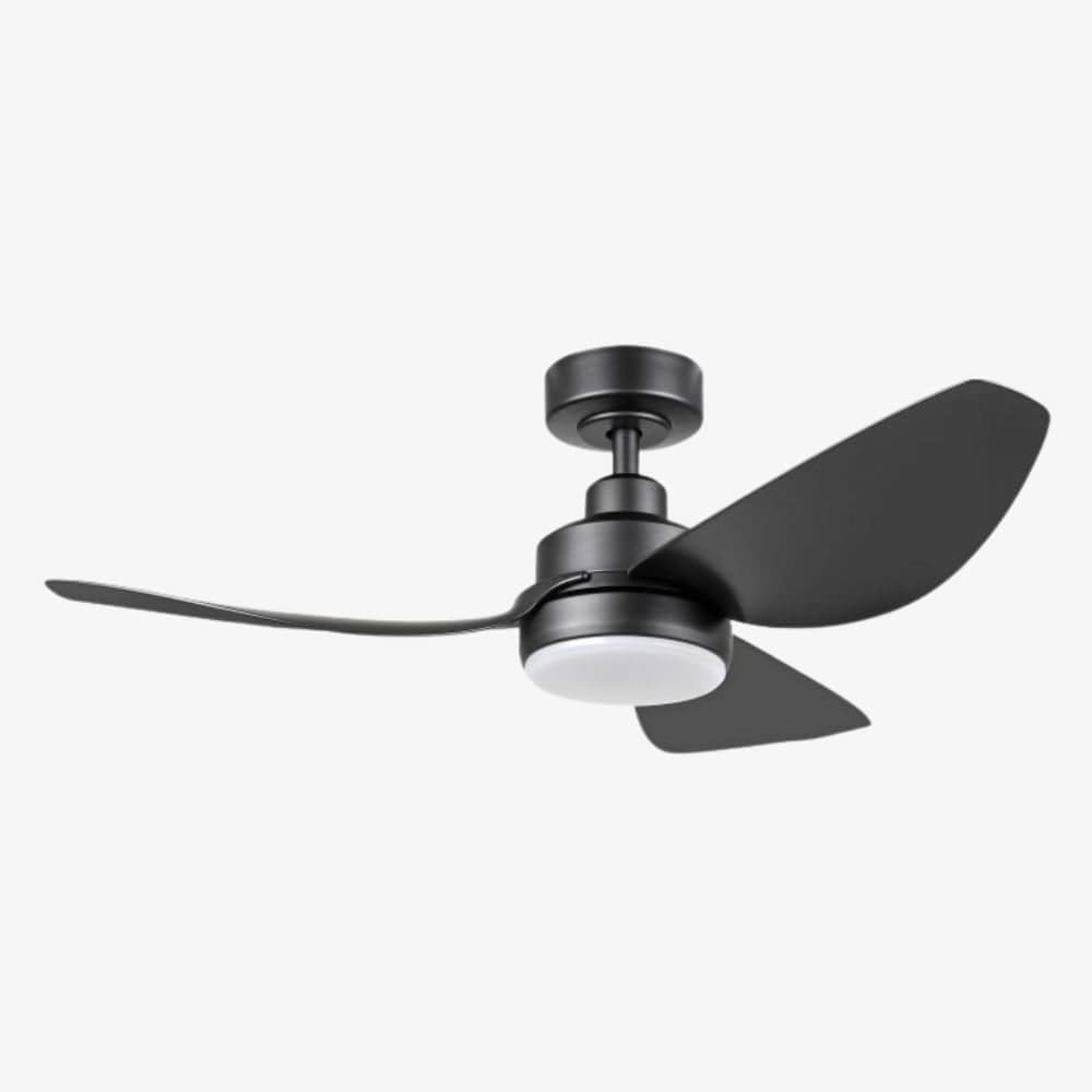 With Light Torquay Ceiling Fan Matte Black with Light