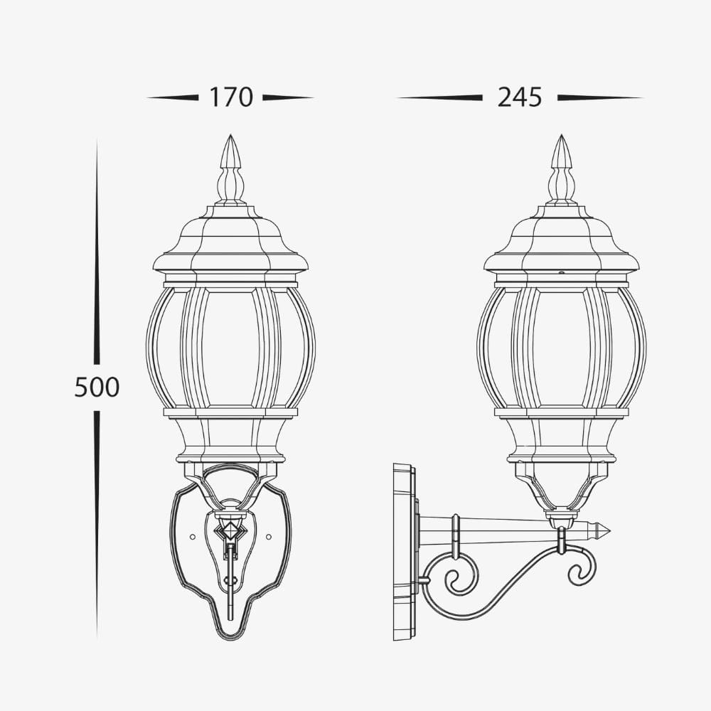 Exterior Wall Light Trener Aluminium Black Wall Light